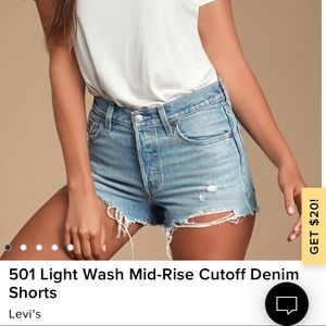 Levi’s 501 Original Luxor Wash Denim Shorts - NEW